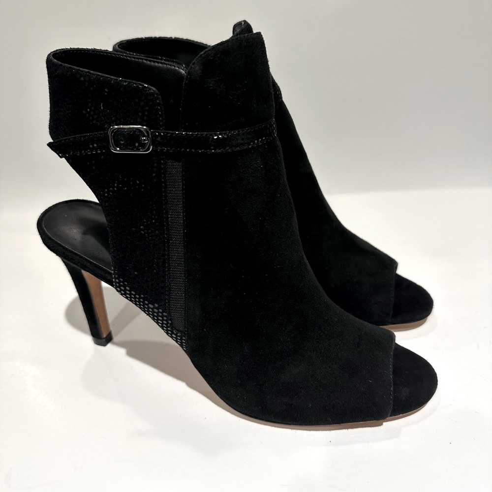 Vaneli Women's Birgit Black Suede Open toe Heels
